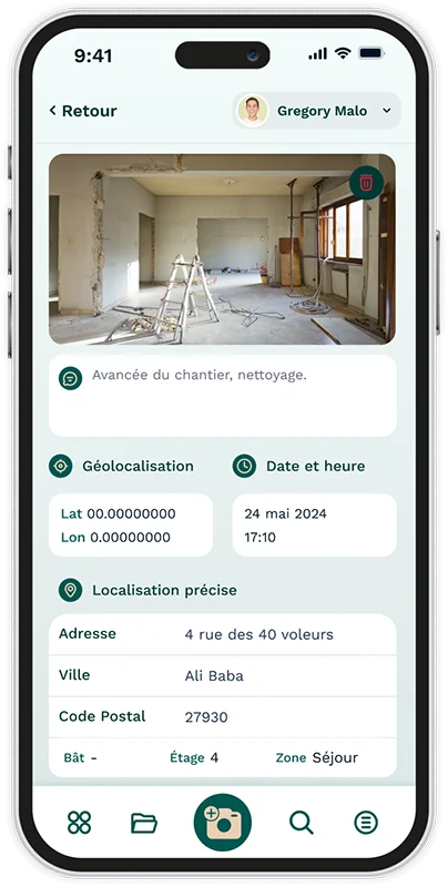 app constater avancée de chantier